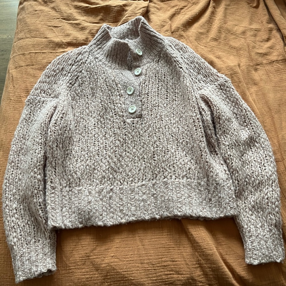 Everlane Button-Front Cowl Pullover - Picture 7 of 9
